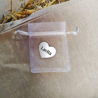 Selbstklebendes Herzschild in Silber